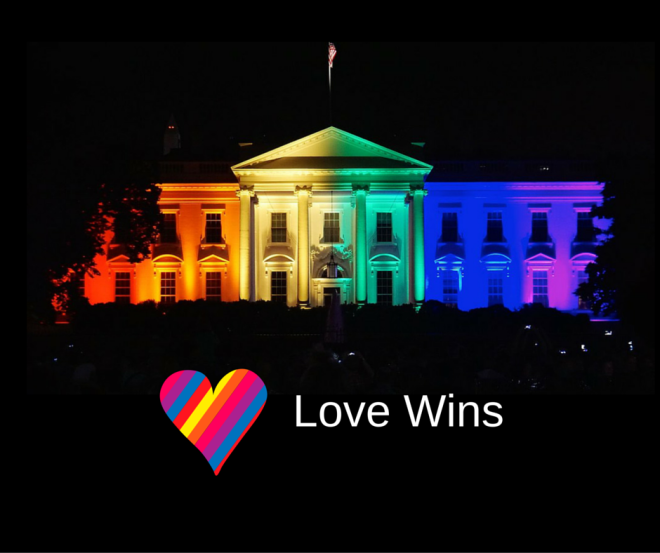 White house in rainbow colors